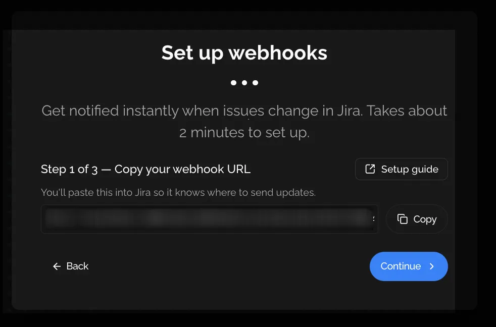 Storydough Auto-sync modal — webhook URL and signing key field